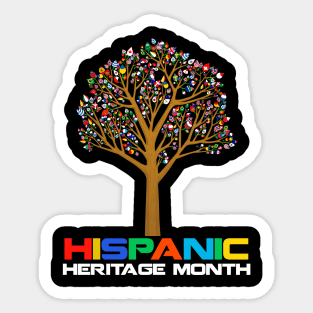 National Hispanic Heritage Month Hand Flag Tree Roots Latino Sticker